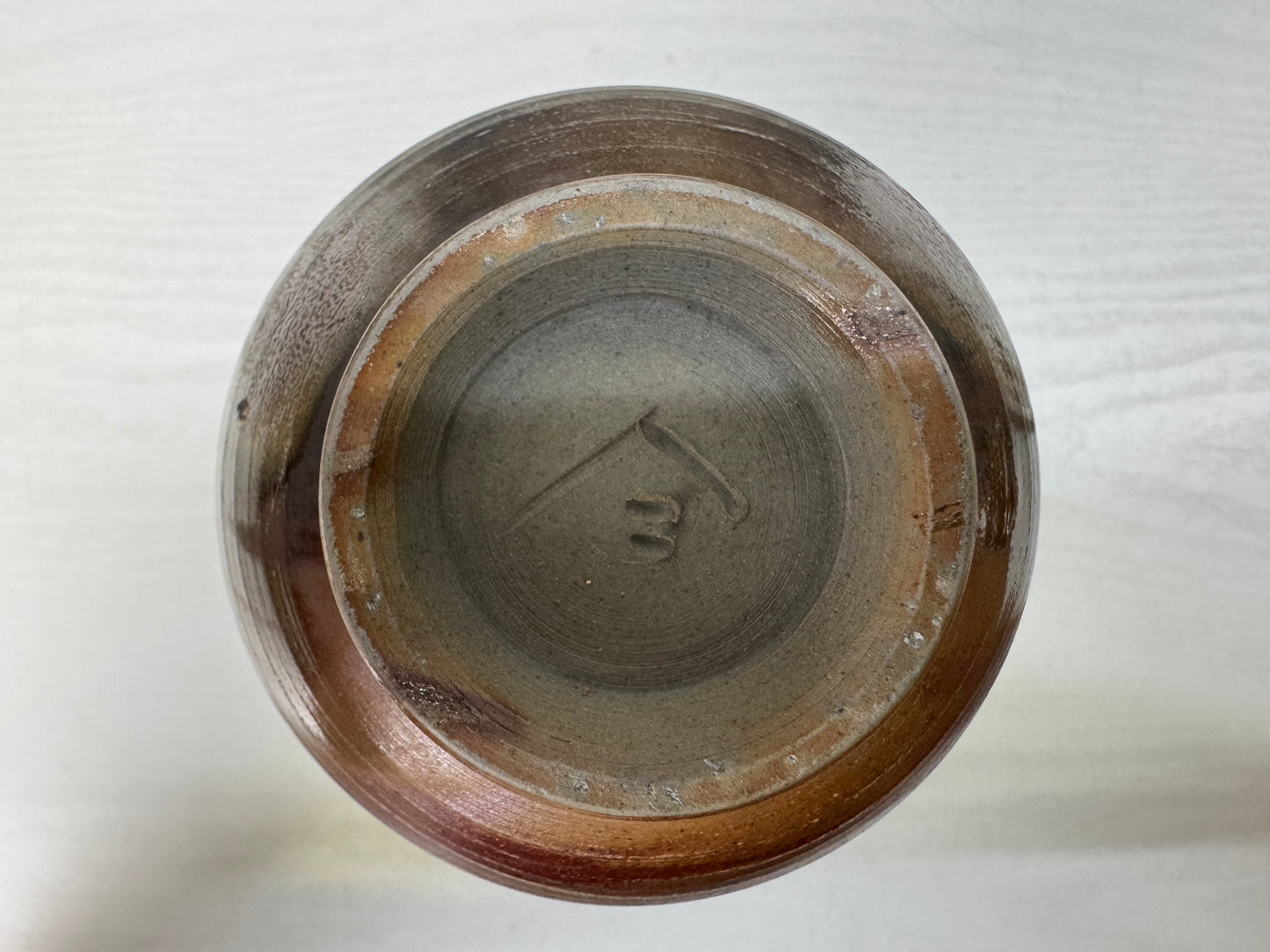 Y10675 FLOWER VASE Bizen-ware signed box Japan antique ikebana floral interior