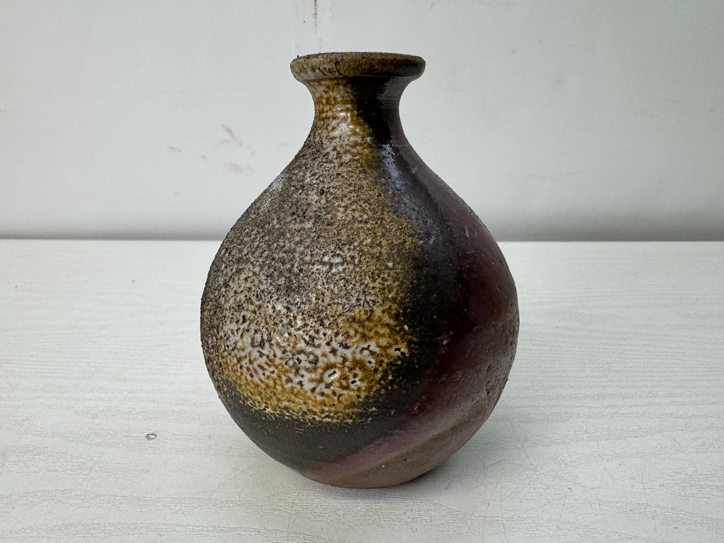 Y10676 CHOUSHI Bizen-ware Tokkuri Sake bottle signed box Japan antique container