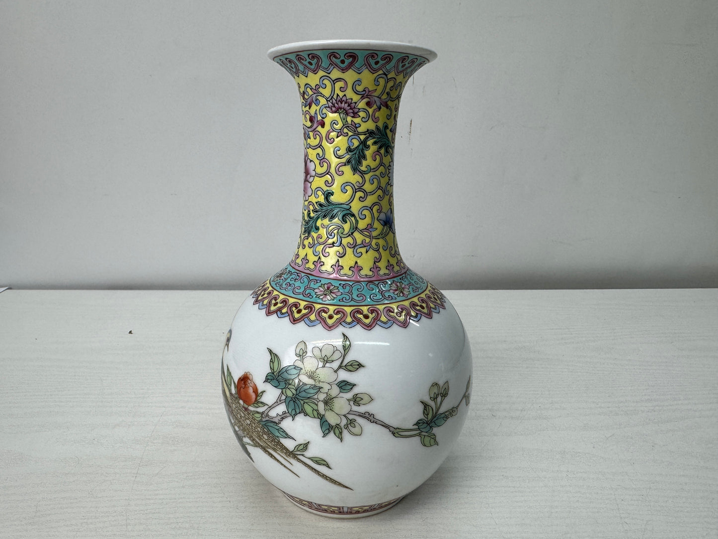 Y10678 FLOWER VASE Jingdezhen signed box China antique ikebana floral interior