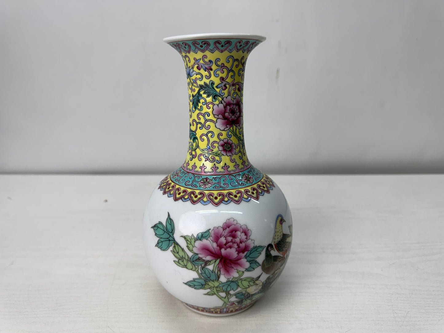 Y10678 FLOWER VASE Jingdezhen signed box China antique ikebana floral interior