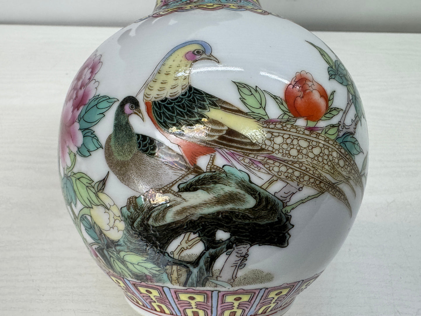 Y10678 FLOWER VASE Jingdezhen signed box China antique ikebana floral interior