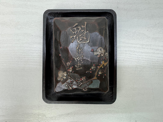 Y10679 BOX Makie small accessory case signed stand Japan antique container