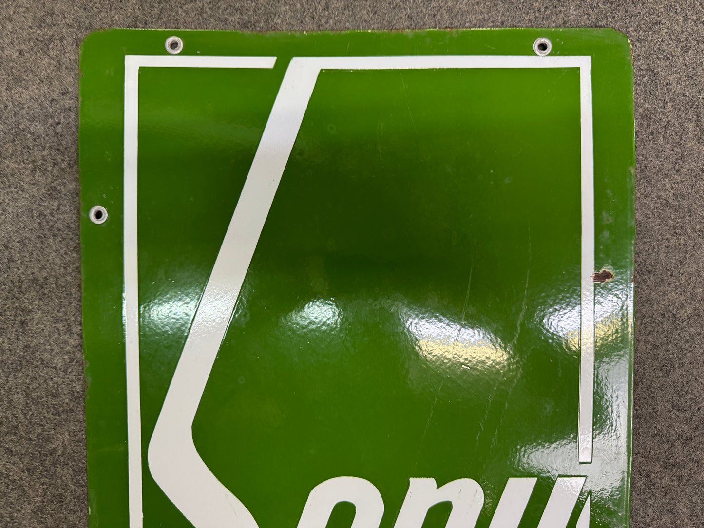 Y10682 SIGNBOARD Enamel sign Sony green Showa retro Japan antique decor interior
