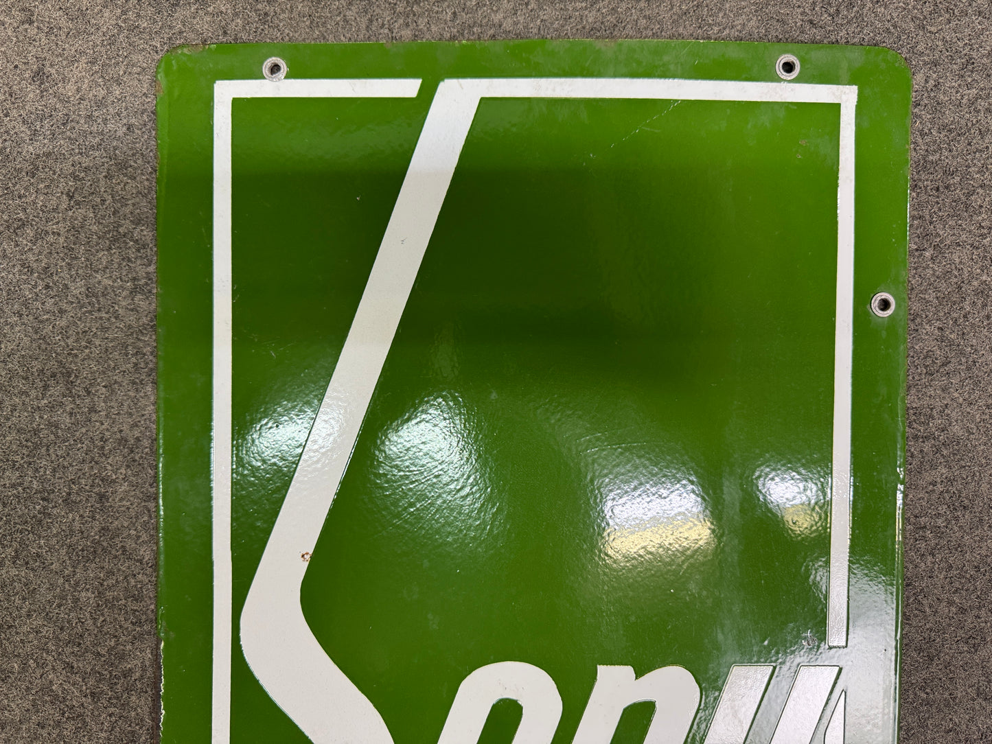 Y10682 SIGNBOARD Enamel sign Sony green Showa retro Japan antique decor interior
