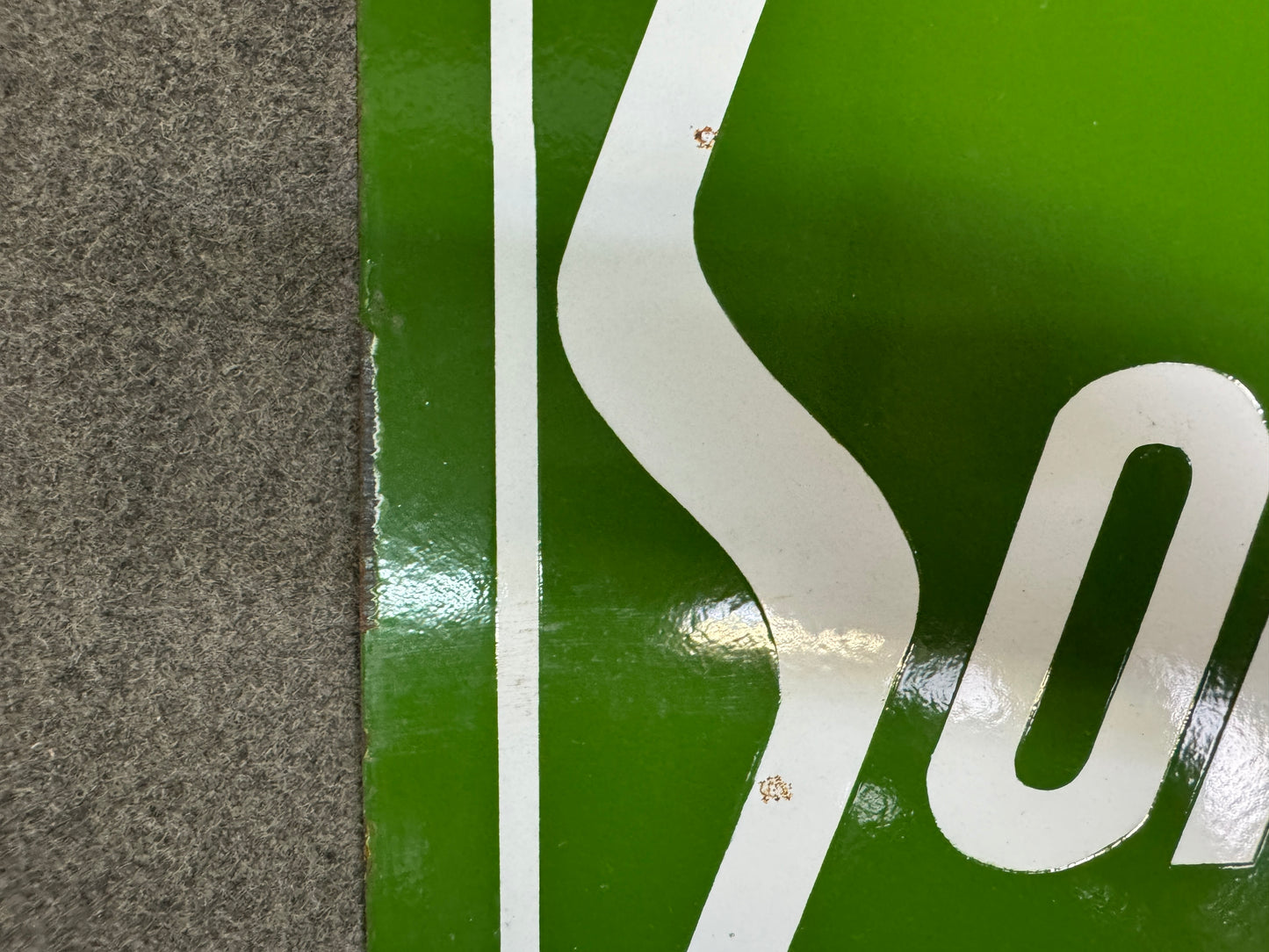 Y10682 SIGNBOARD Enamel sign Sony green Showa retro Japan antique decor interior