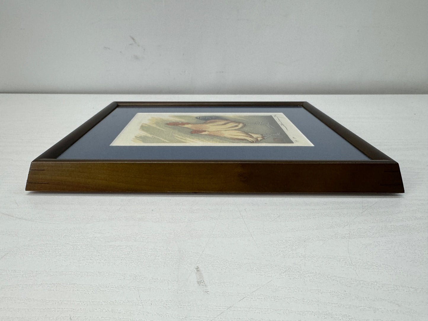 Y10684 WOODBLOCK PRINT Rooster Taki Shusui small frame Japan Ukiyoe art interior