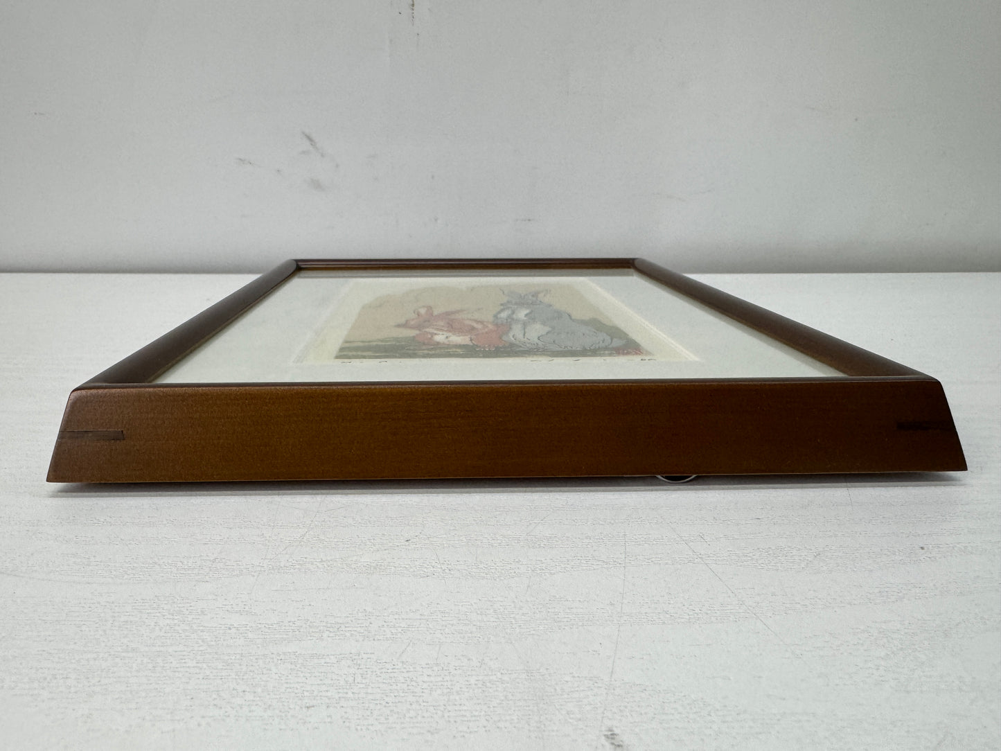 Y10685 WOODBLOCK PRINT Rabbit Taki Shusui small frame Japan Ukiyoe art interior