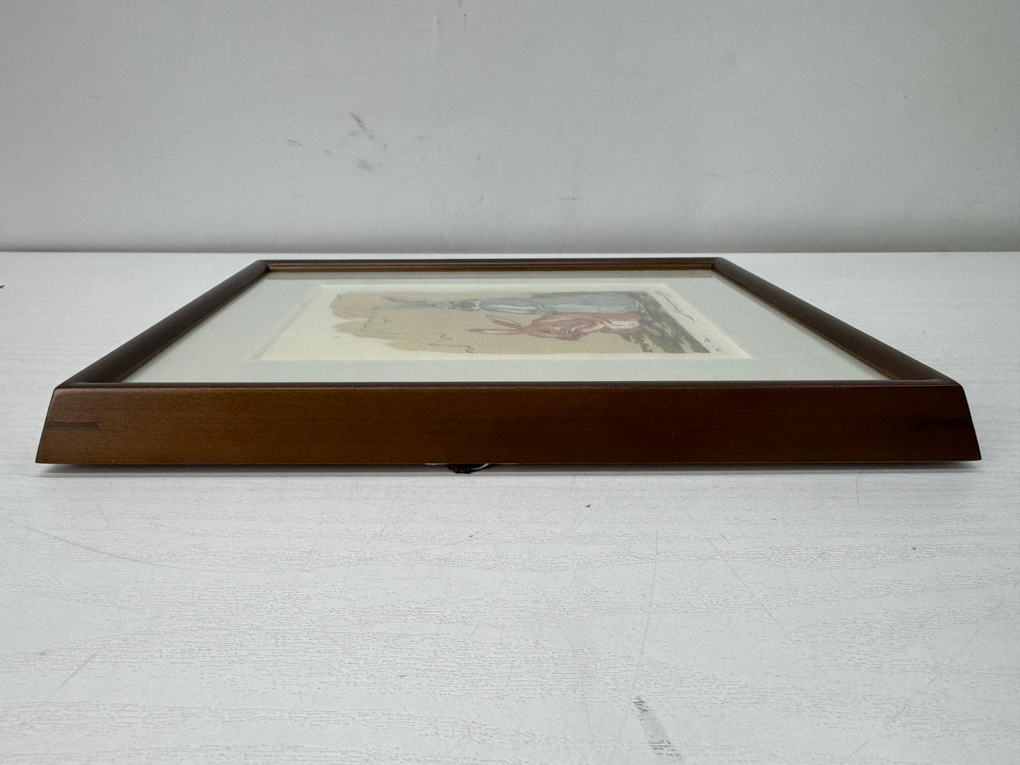 Y10685 WOODBLOCK PRINT Rabbit Taki Shusui small frame Japan Ukiyoe art interior