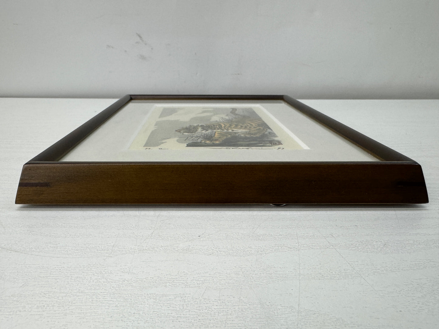 Y10686 WOODBLOCK PRINT Tiger Taki Shusui small frame Japan Ukiyoe art interior