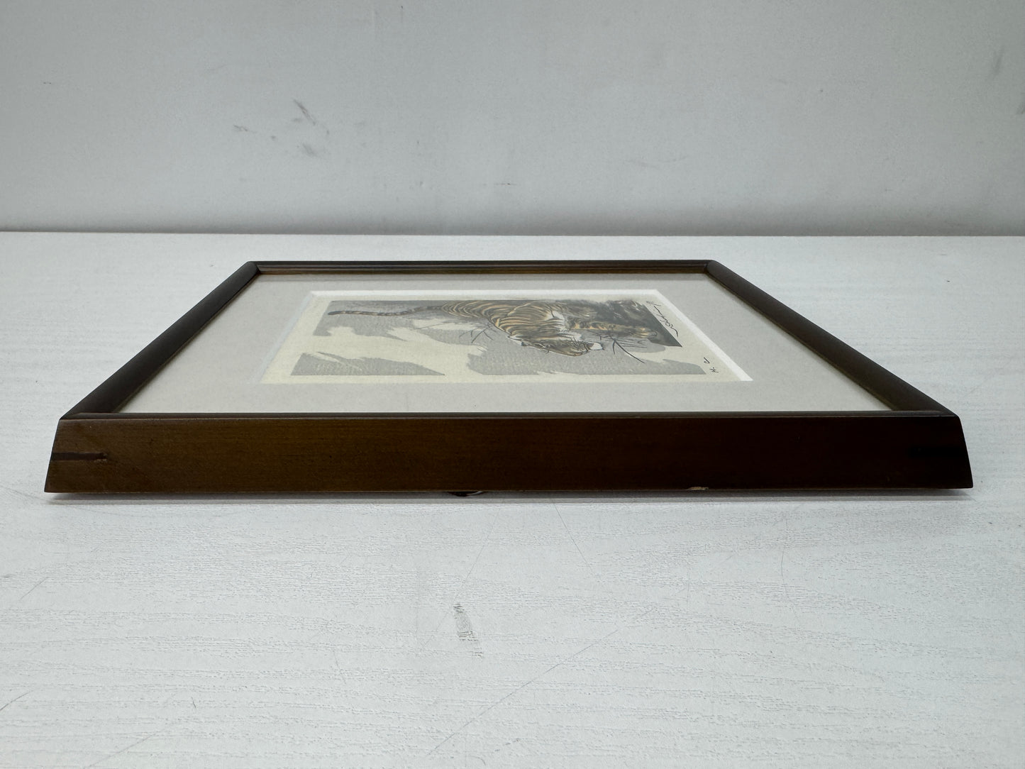 Y10686 WOODBLOCK PRINT Tiger Taki Shusui small frame Japan Ukiyoe art interior