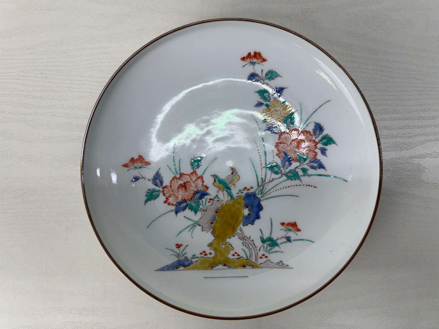 Y10687 DISH Arita-ware rectangular plate signed box Japan antique tableware