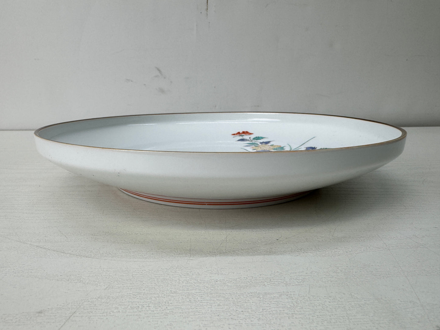 Y10687 DISH Arita-ware rectangular plate signed box Japan antique tableware