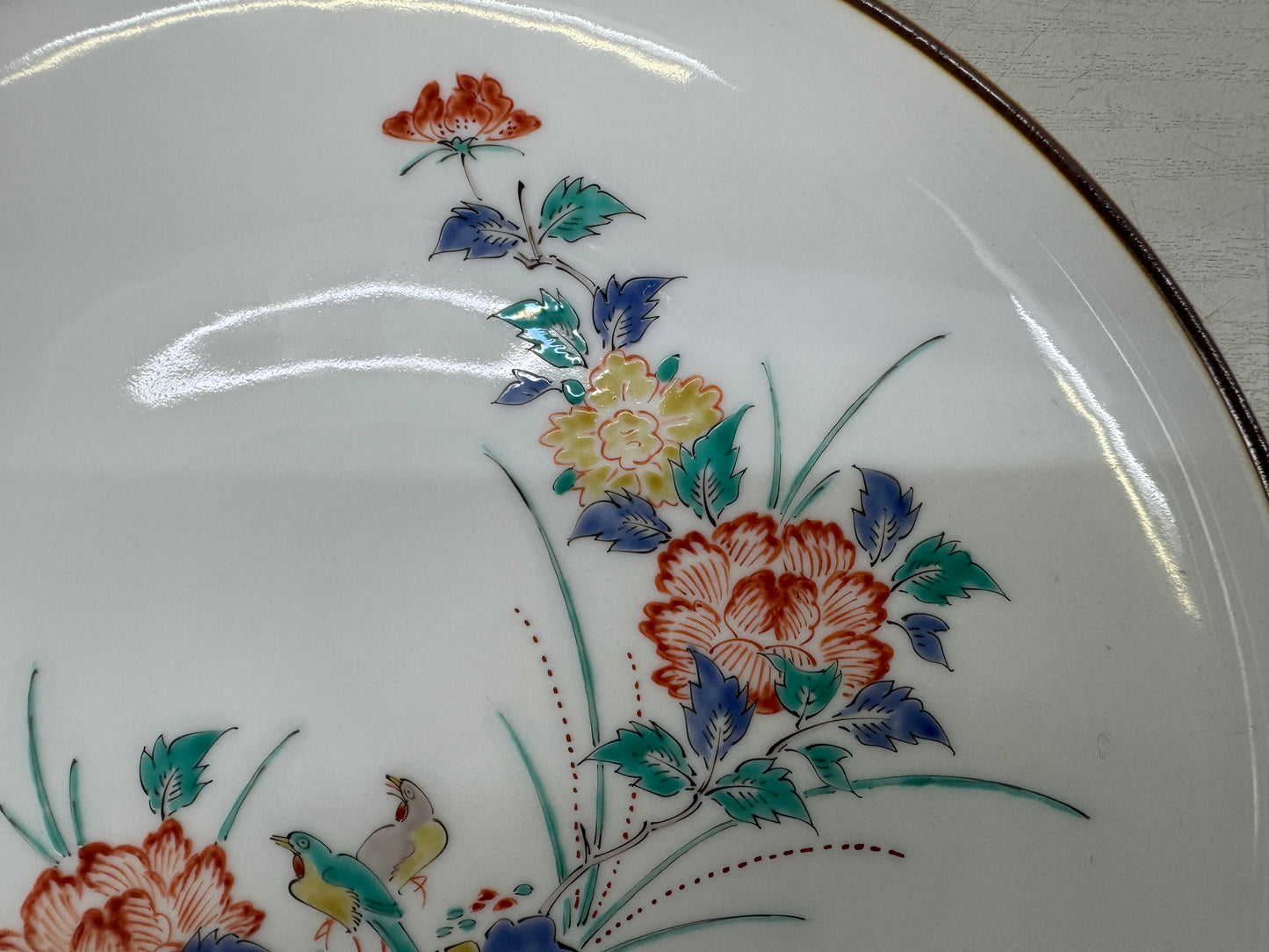 Y10687 DISH Arita-ware rectangular plate signed box Japan antique tableware