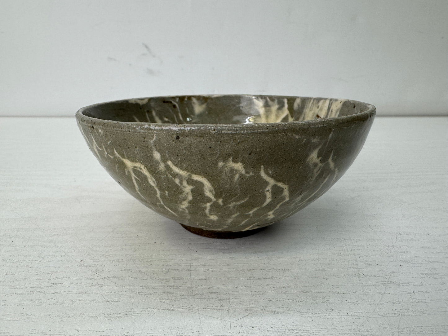 Y10694 CHAWAN Seto-ware Neriage bowl box Japan antique tea ceremony pottery cup