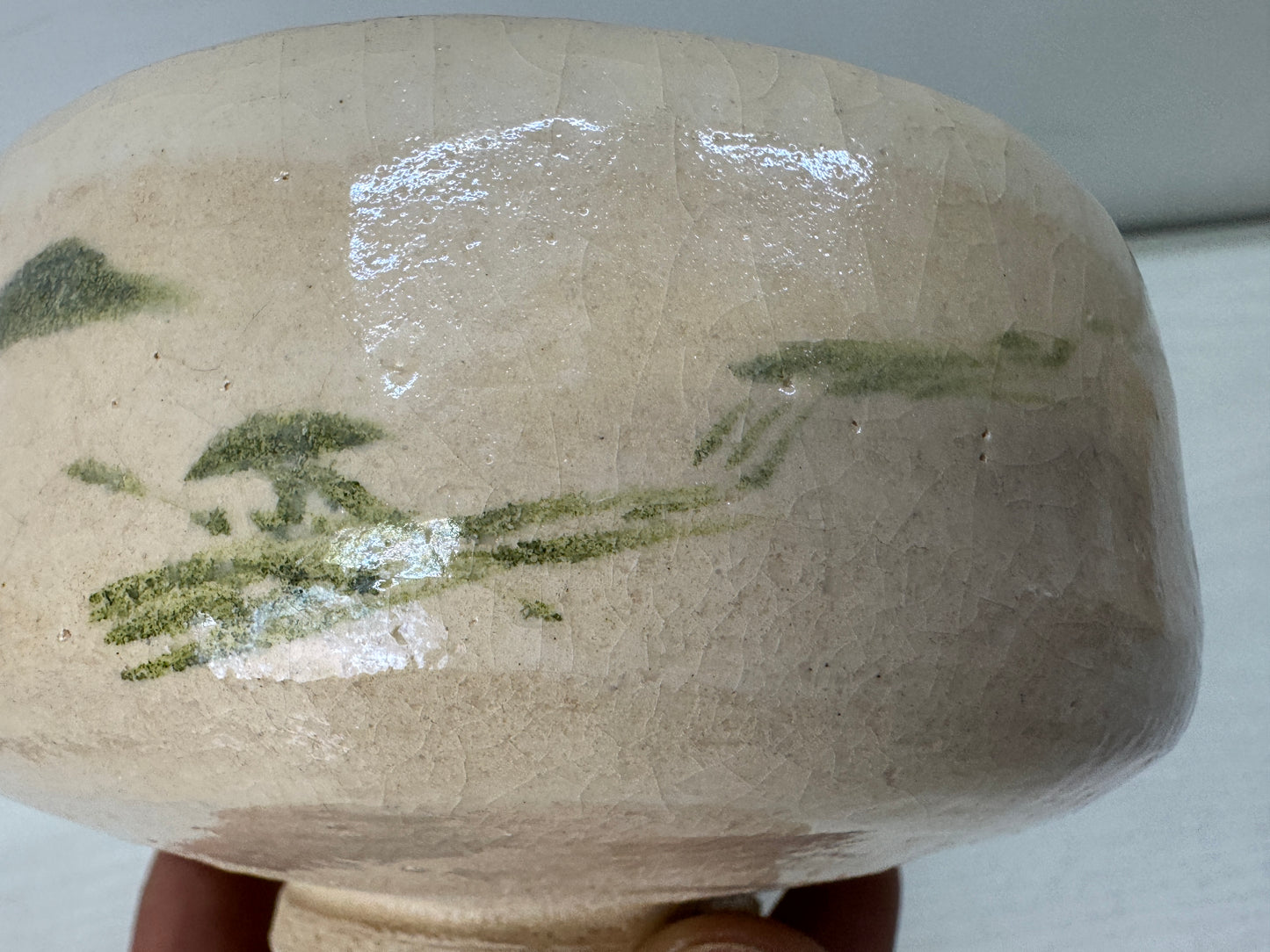 Y10695 CHAWAN Raku-ware Badarai  bowl signed box Japan antique tea ceremony cup