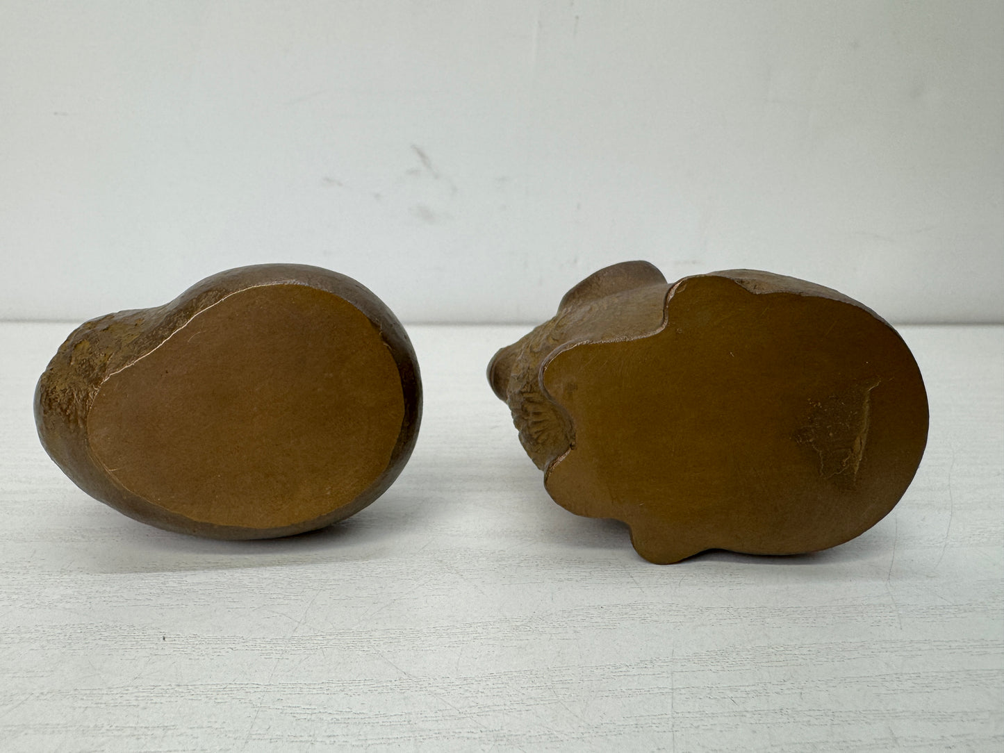 Y10698 OKIMONO Copper Sheep figurine 2 pieces signed box Japan antique interior