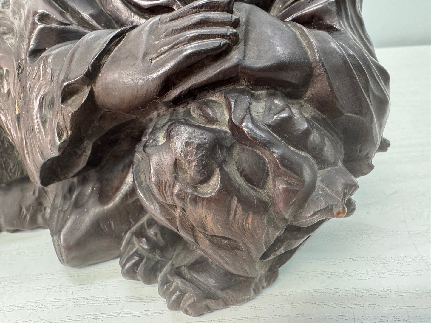 Y10708 STATUE wood carving Figure figurine ornament Japan antique interior decor