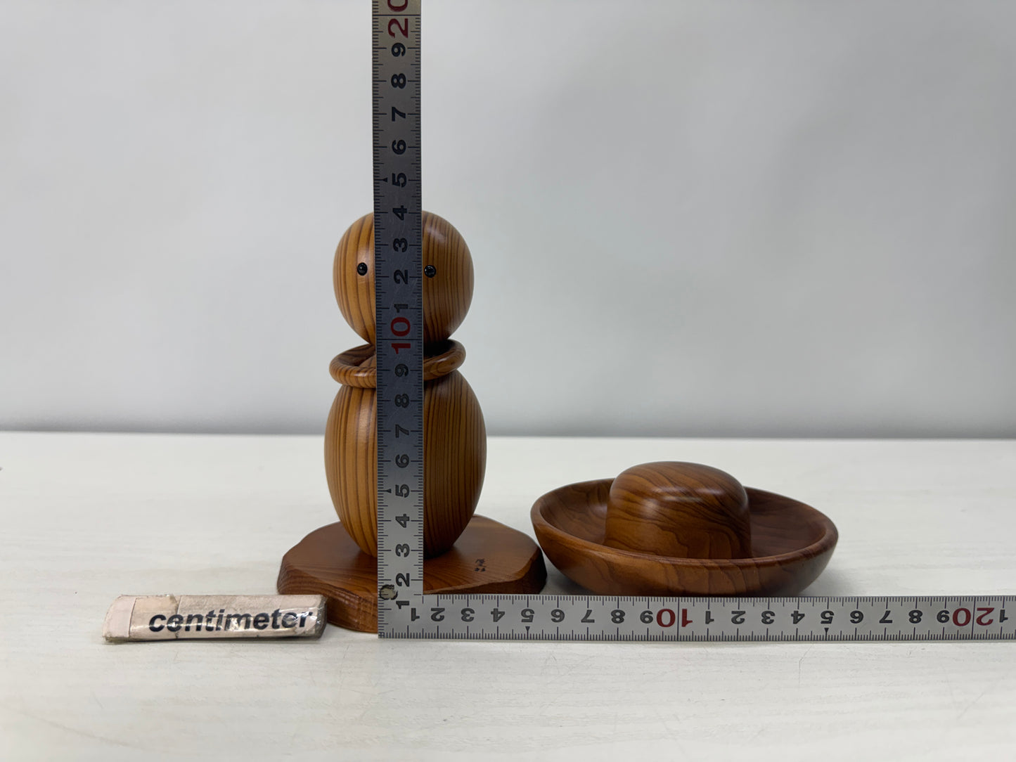 Y10709 NINGYO Yakusugi wood carving Kokeshi doll signed Japan antique interior