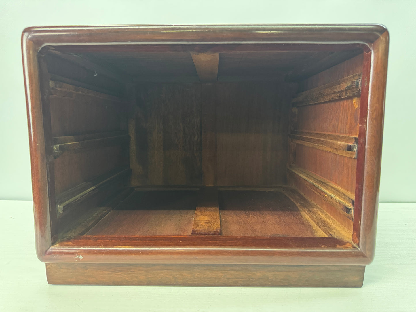 Y10711 TANSU Chinese quince 3-tiered small chest drawers Japan antique interior