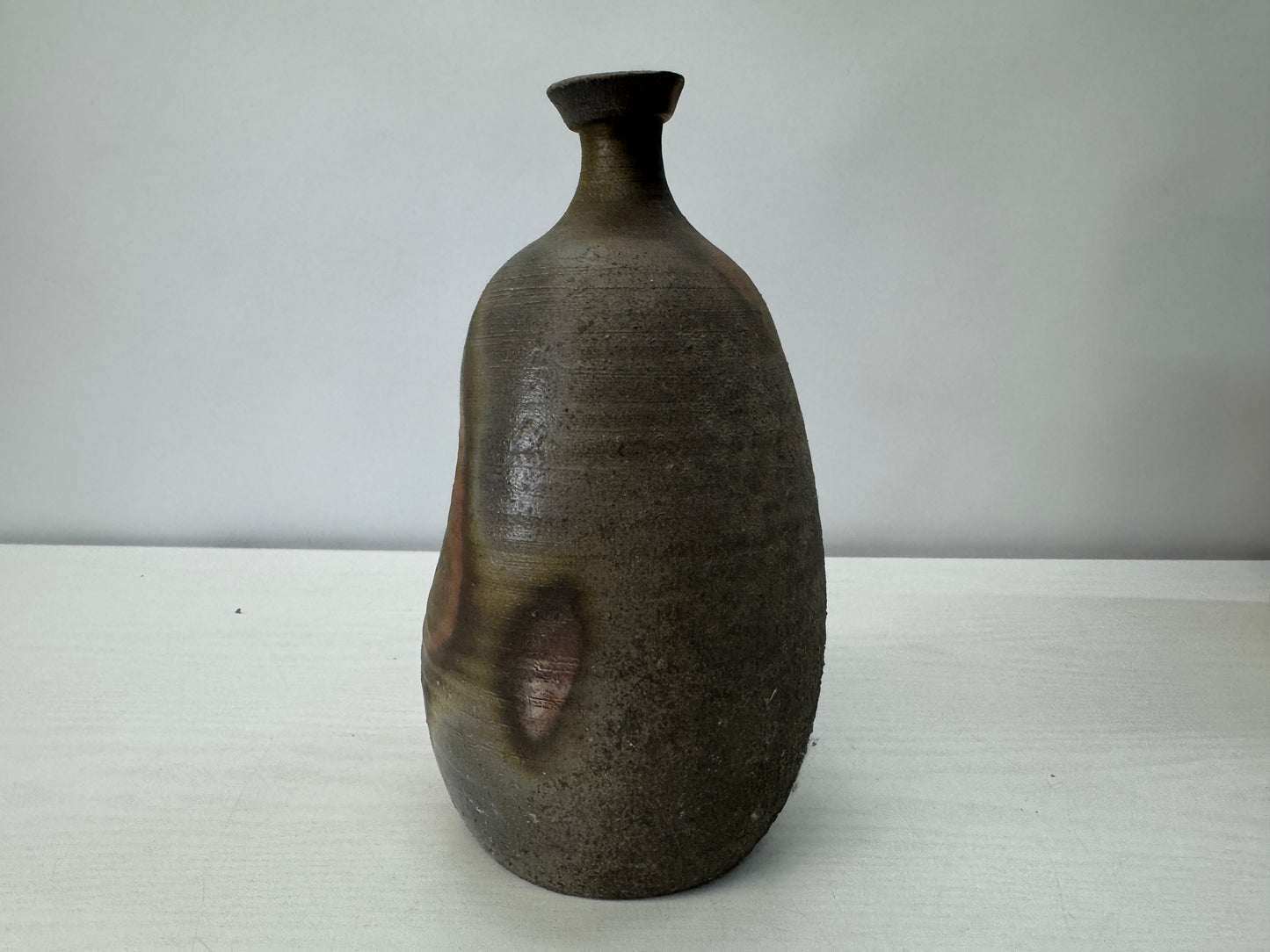 Y10713 CHOUSHI Bizen-ware Tokkuri Sake bottle signed box Japan antique tableware