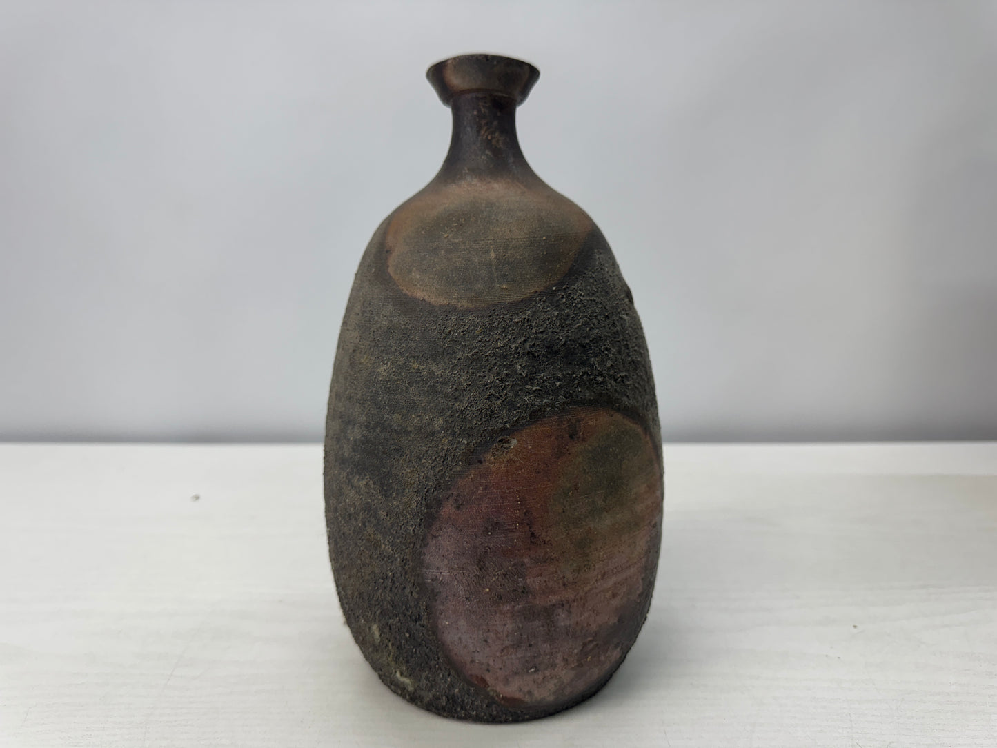 Y10713 CHOUSHI Bizen-ware Tokkuri Sake bottle signed box Japan antique tableware