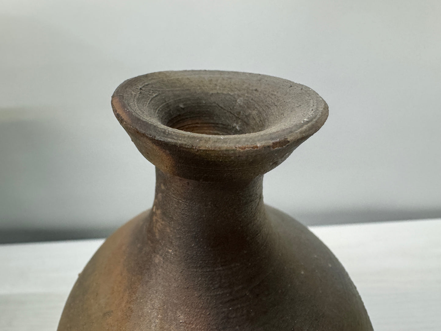 Y10713 CHOUSHI Bizen-ware Tokkuri Sake bottle signed box Japan antique tableware