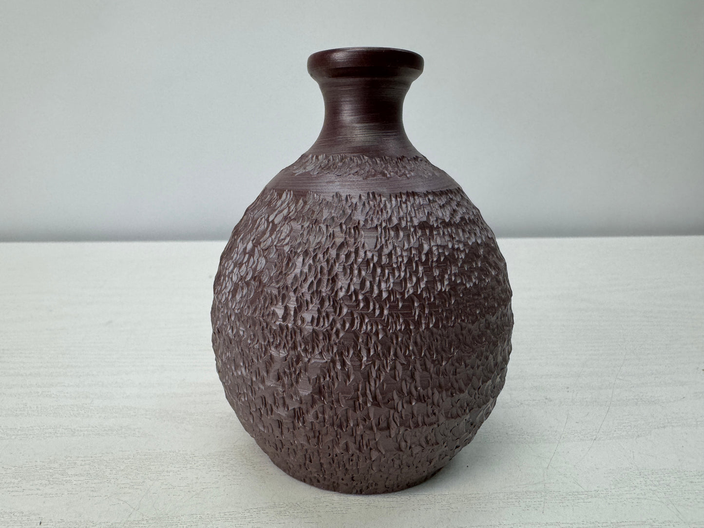 Y10714 FLOWER VASE Banko-ware signed box Japan antique ikebana floral interior
