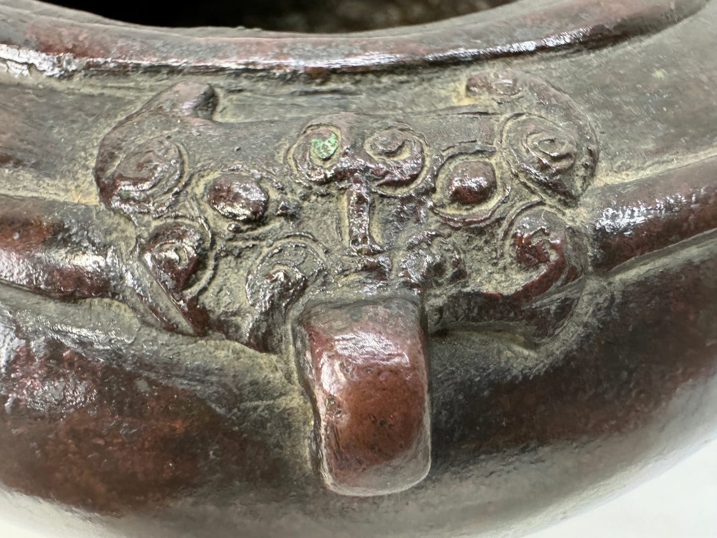 Y10717 MIZUSASHI Copper water pot container handle Japan antique tea ceremony