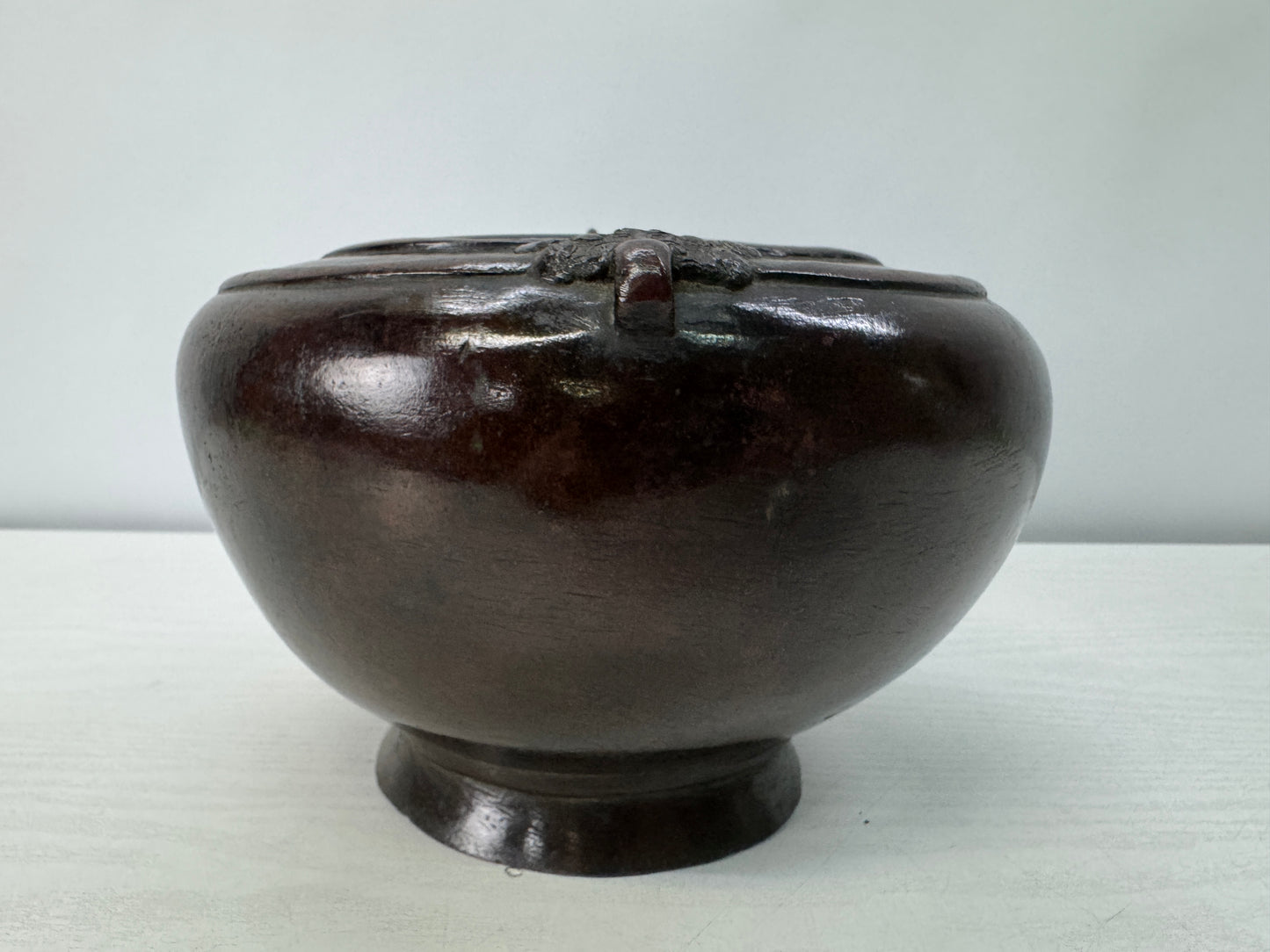 Y10717 MIZUSASHI Copper water pot container handle Japan antique tea ceremony