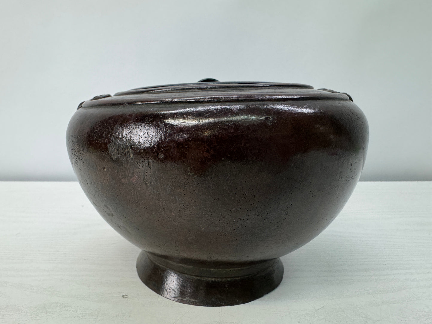 Y10717 MIZUSASHI Copper water pot container handle Japan antique tea ceremony