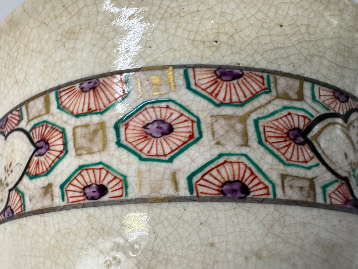 Y10721 CHAWAN Kyo-ware color picture bowl Japan antique tea ceremony pottery cup
