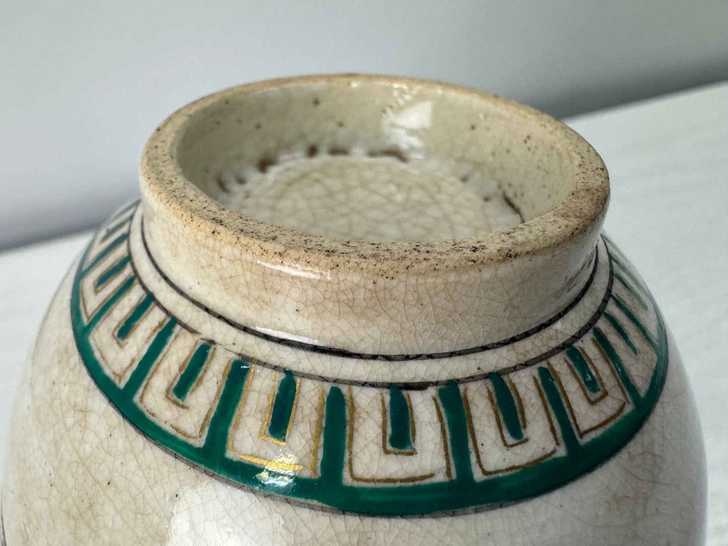 Y10721 CHAWAN Kyo-ware color picture bowl Japan antique tea ceremony pottery cup