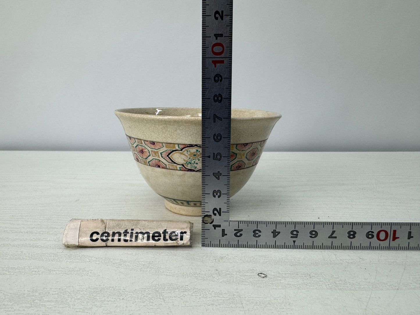 Y10721 CHAWAN Kyo-ware color picture bowl Japan antique tea ceremony pottery cup