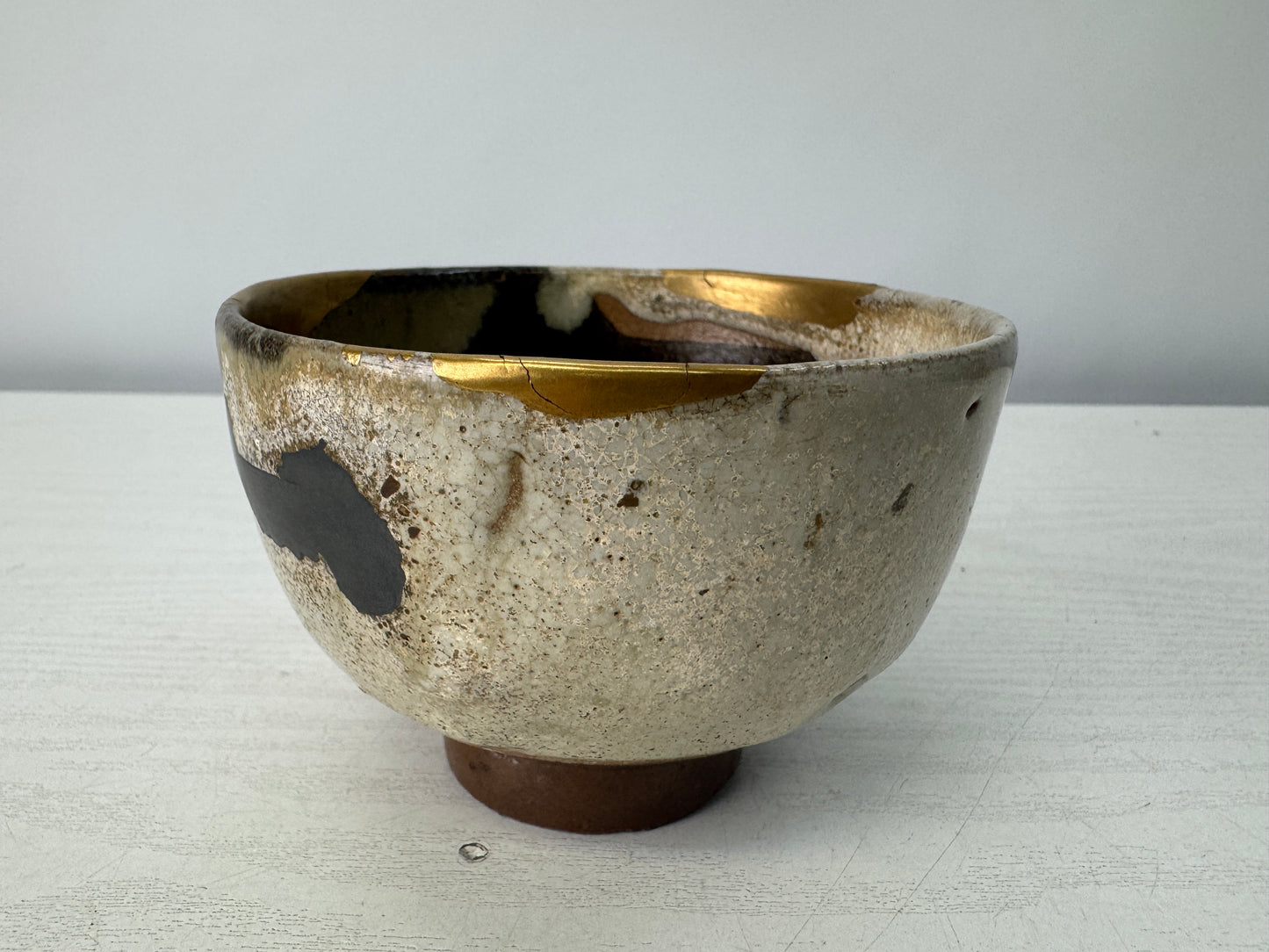 Y10723 CHAWAN Karatsu-ware kintsugi bowl boxx Japan antique tea ceremony pottery