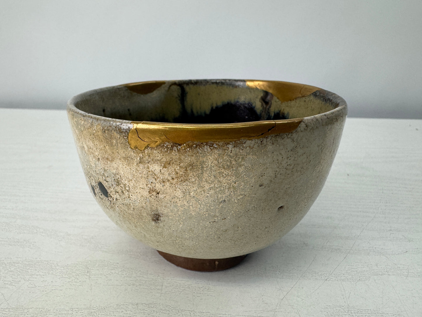 Y10723 CHAWAN Karatsu-ware kintsugi bowl boxx Japan antique tea ceremony pottery