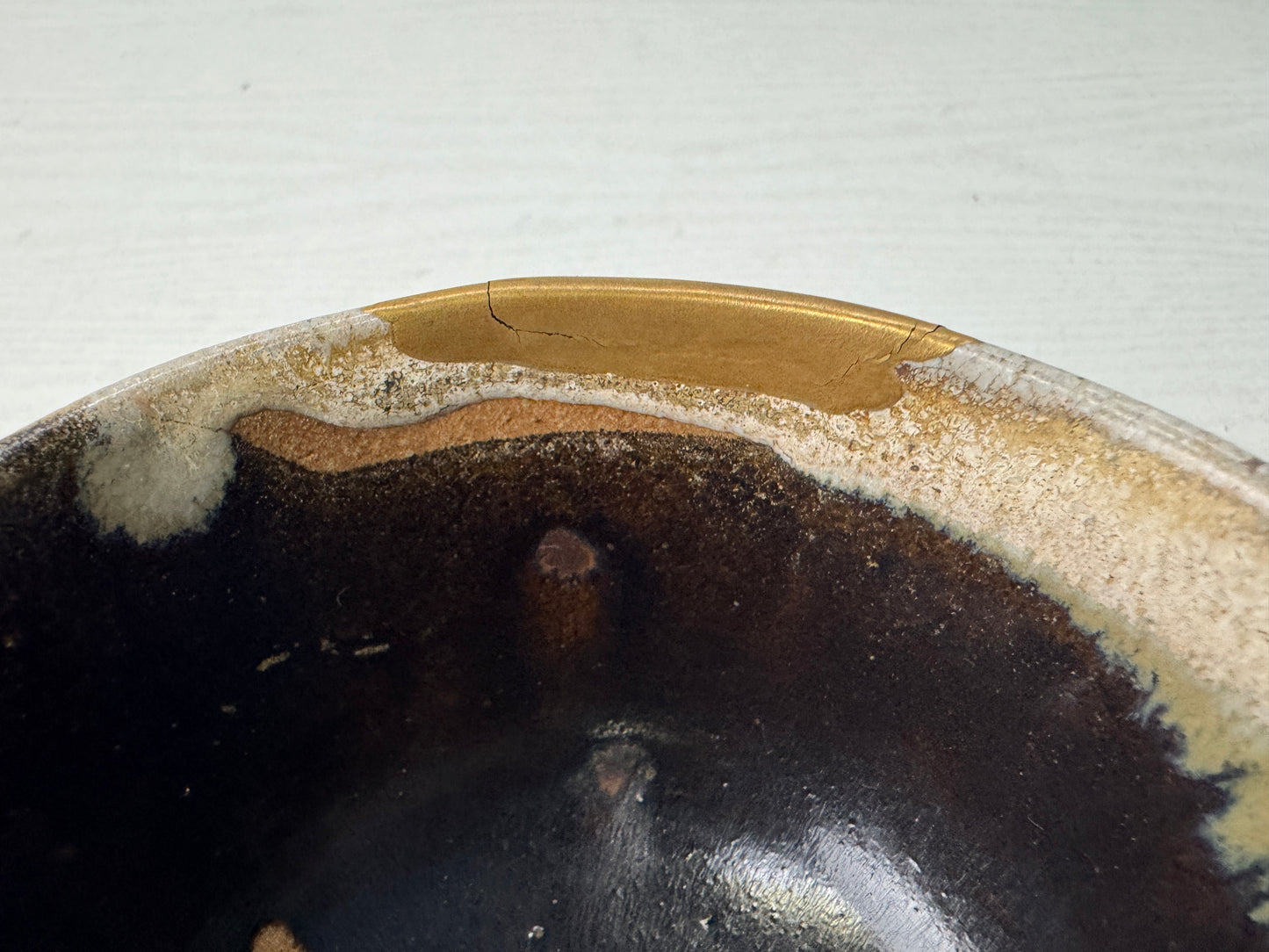 Y10723 CHAWAN Karatsu-ware kintsugi bowl boxx Japan antique tea ceremony pottery