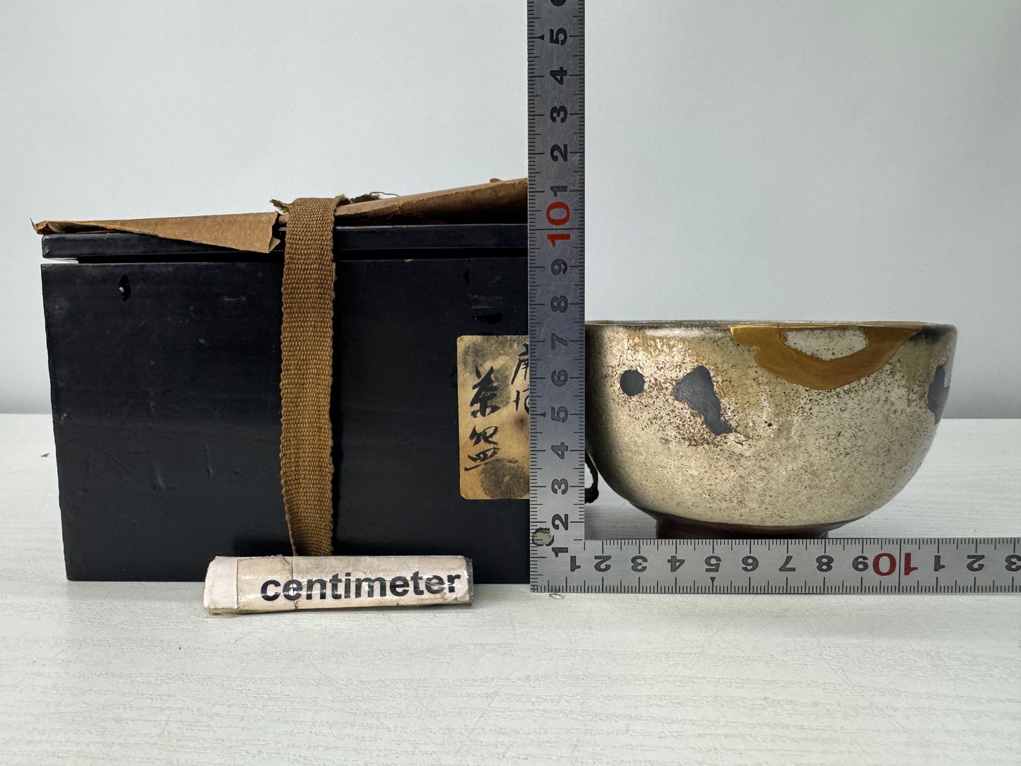 Y10723 CHAWAN Karatsu-ware kintsugi bowl boxx Japan antique tea ceremony pottery