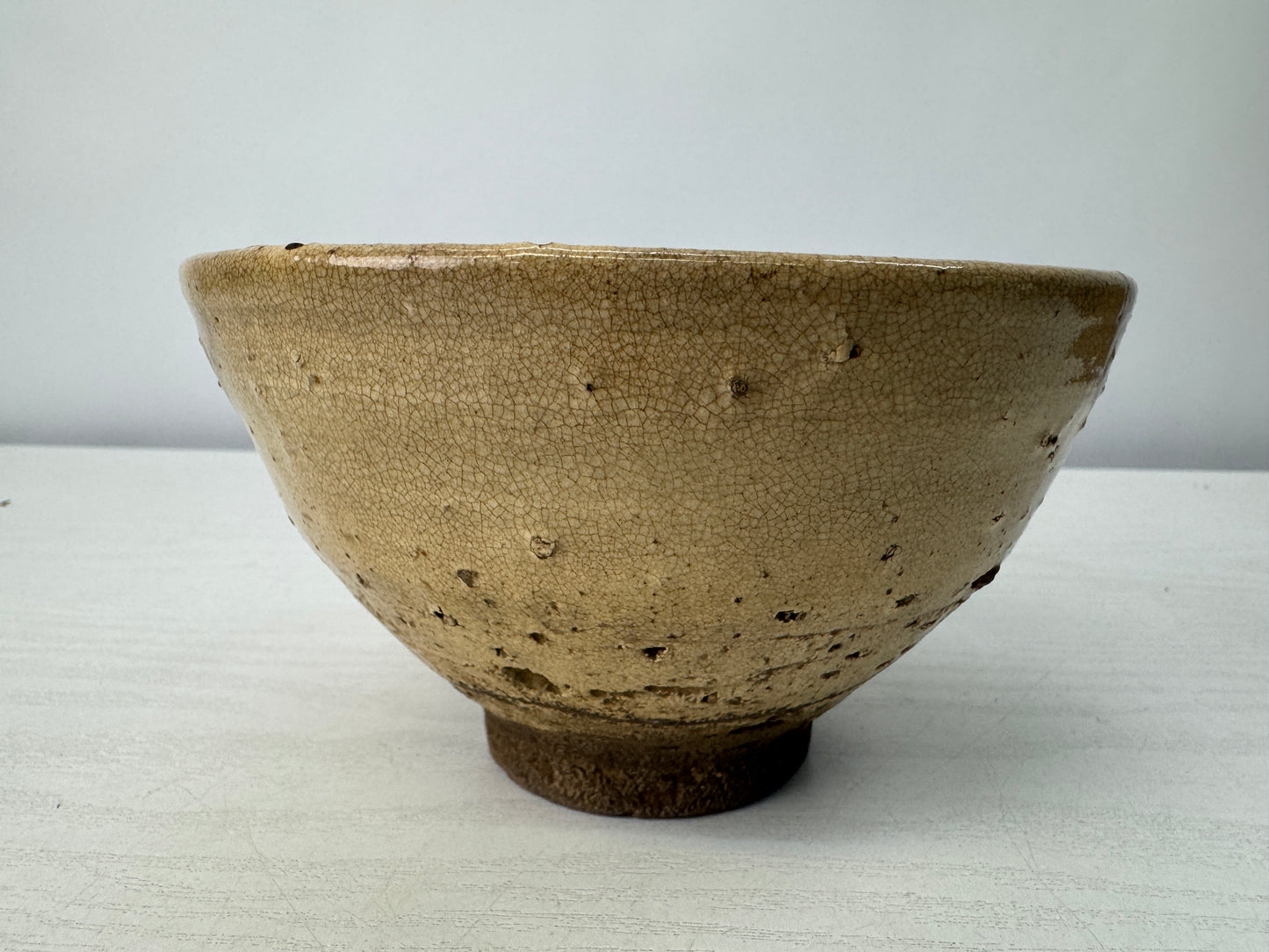 Y10724 CHAWAN Hagi-ware kintsugi bowl box Japan antique tea ceremony pottery cup