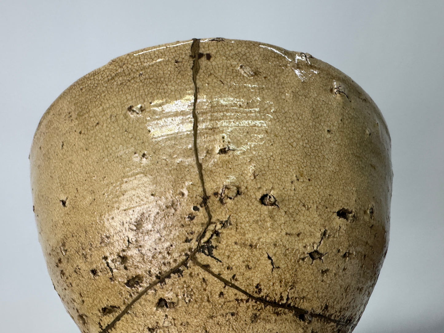 Y10724 CHAWAN Hagi-ware kintsugi bowl box Japan antique tea ceremony pottery cup