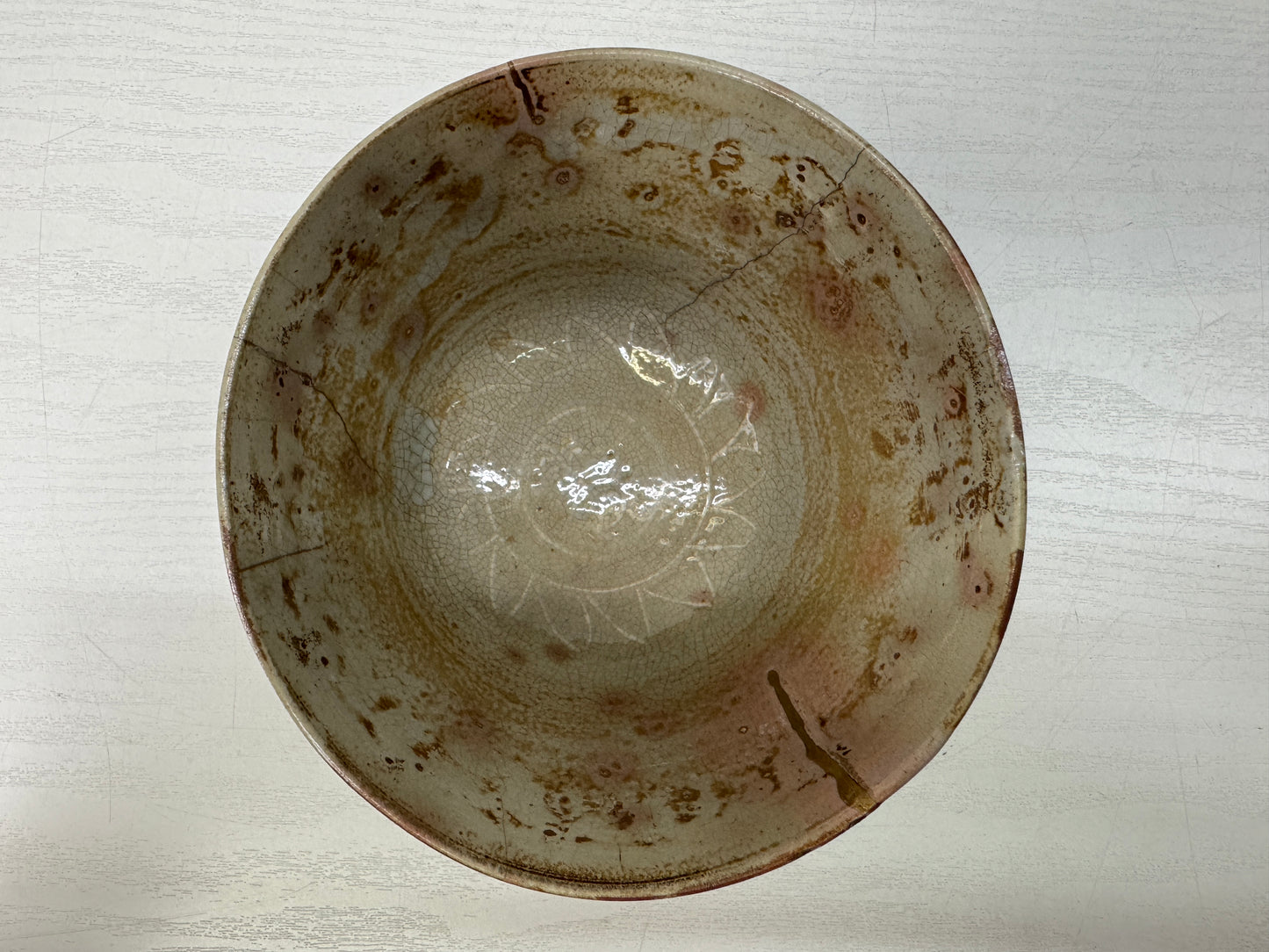 Y10725 CHAWAN Gohon Mishima bowl kintsugi box Japan antique tea ceremony cup