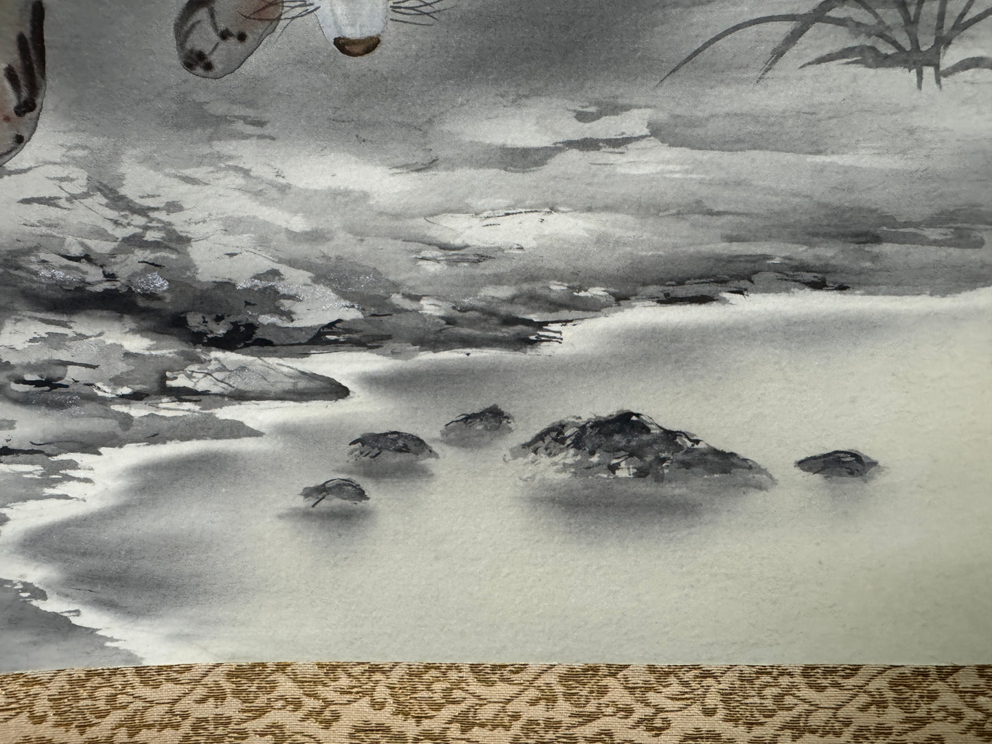Y10726 KAKEJIKU Hanging scroll Raccoon dog signed Japan antique interior decor