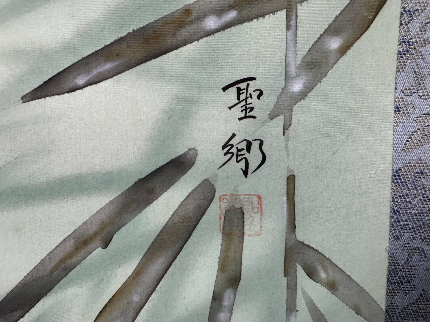 Y10730 KAKEJIKU Hangin scroll Koi fish signed box Japan antique interior decor