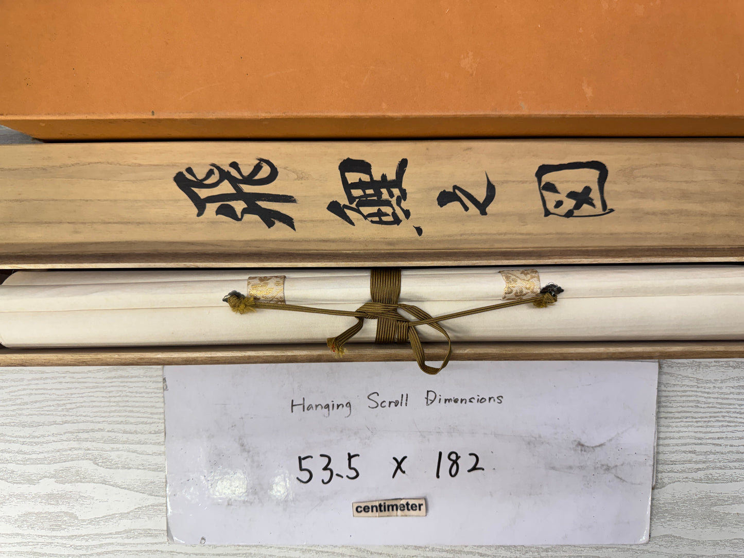 Y10730 KAKEJIKU Hangin scroll Koi fish signed box Japan antique interior decor