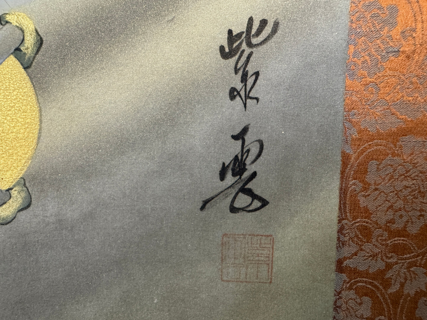 Y10731 KAKEJIKU Hanging scroll Kannon Bodhisattva Dragon Cloud Japan antique