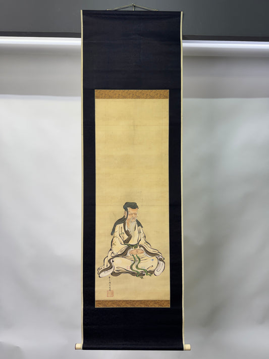 Y10732 KAKEJIKU Hanging scroll Kano Tanshin Portrait signed Japan antique decor