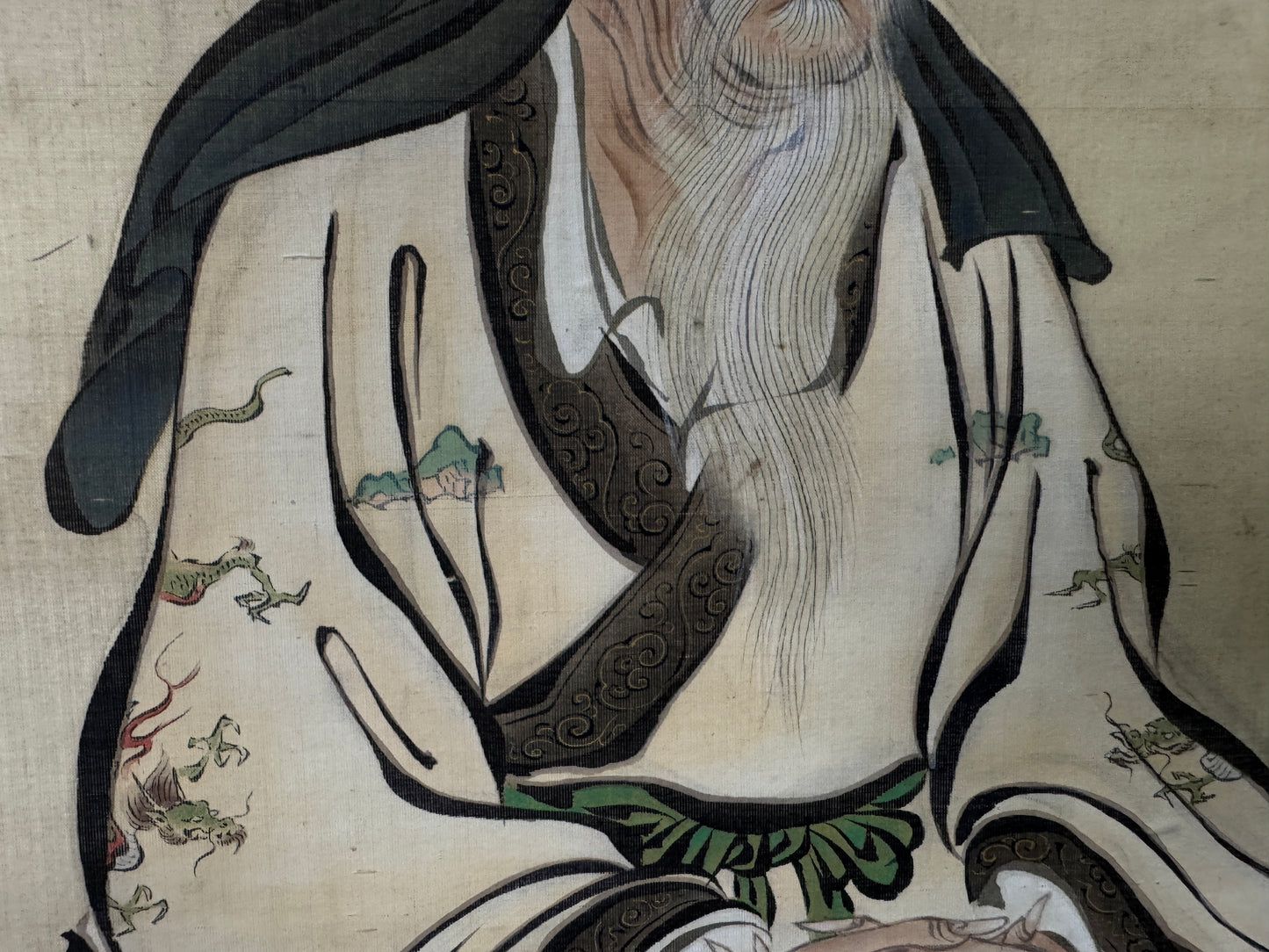 Y10732 KAKEJIKU Hanging scroll Kano Tanshin Portrait signed Japan antique decor