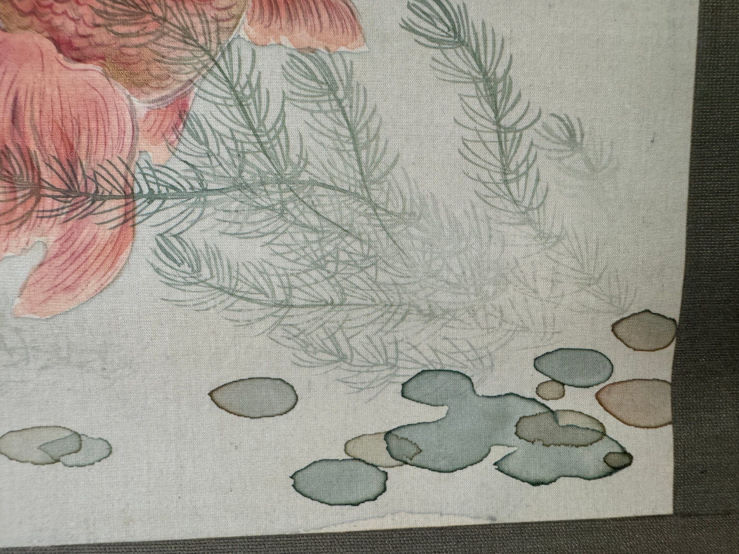 Y10733 KAKEJIKU Hanging scroll Goldfish Ranchu signed Japan antique interior