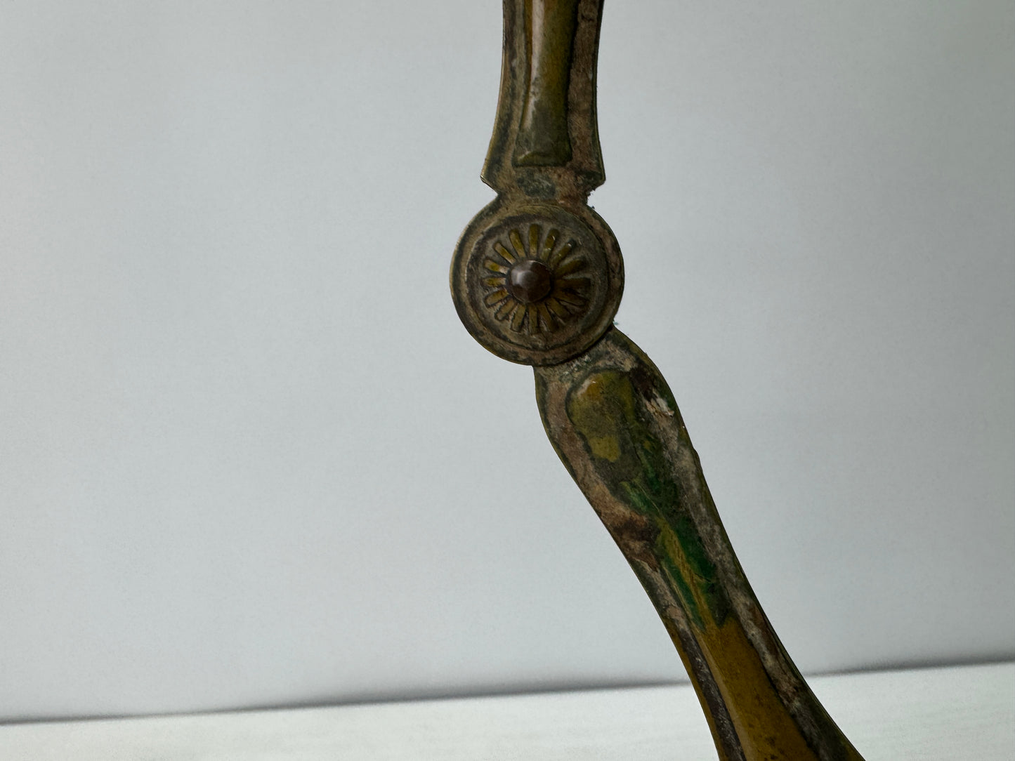 Y10737 Candle Holder Copper folding candlestick Edo period Japan antique decor