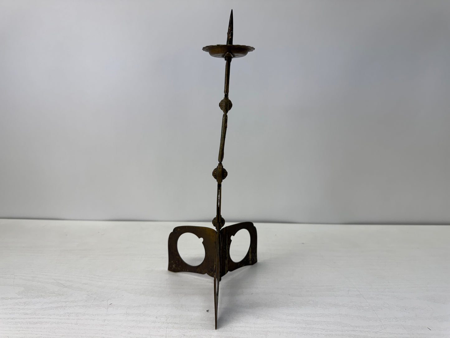 Y10737 Candle Holder Copper folding candlestick Edo period Japan antique decor