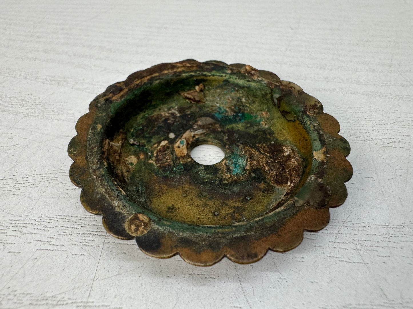 Y10737 Candle Holder Copper folding candlestick Edo period Japan antique decor